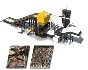 Производственная линия по измельчению древесины...